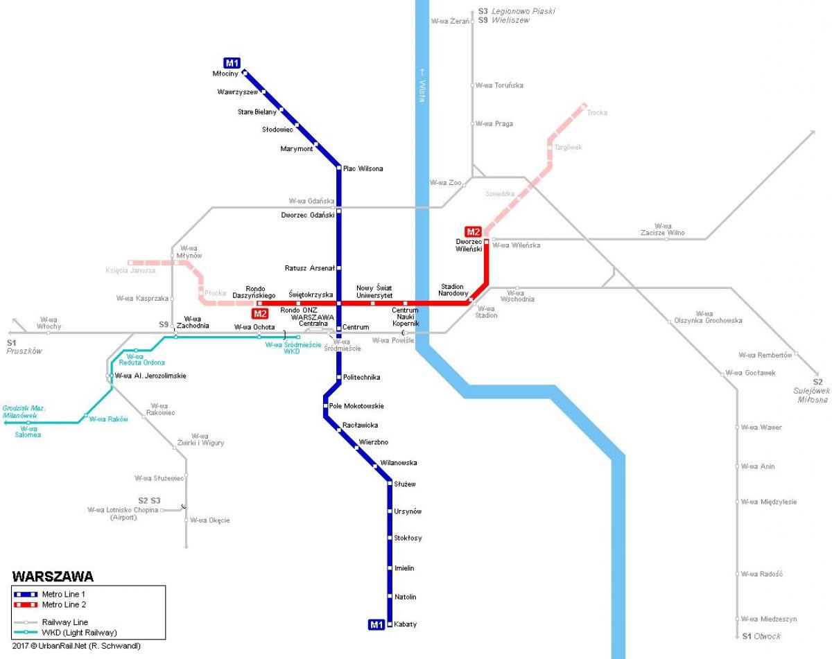 metro zemljevid Varšava poljska