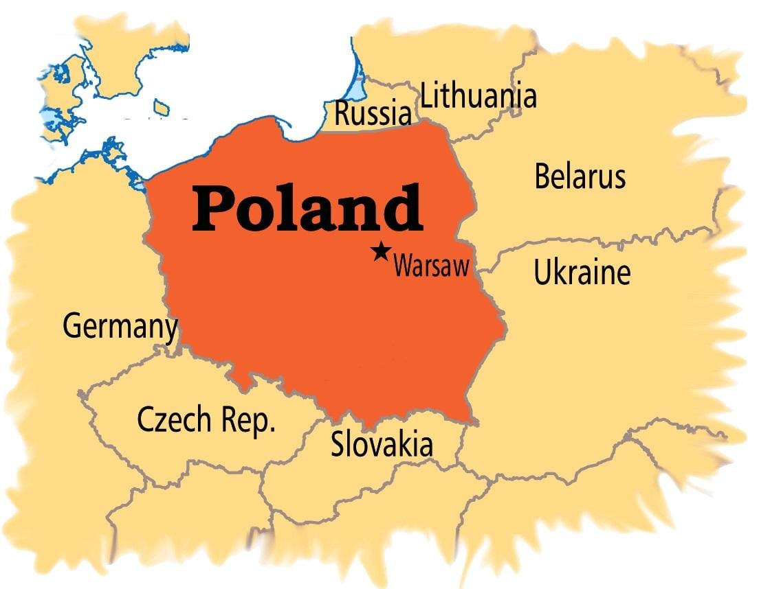 V varšavi na zemljevidu