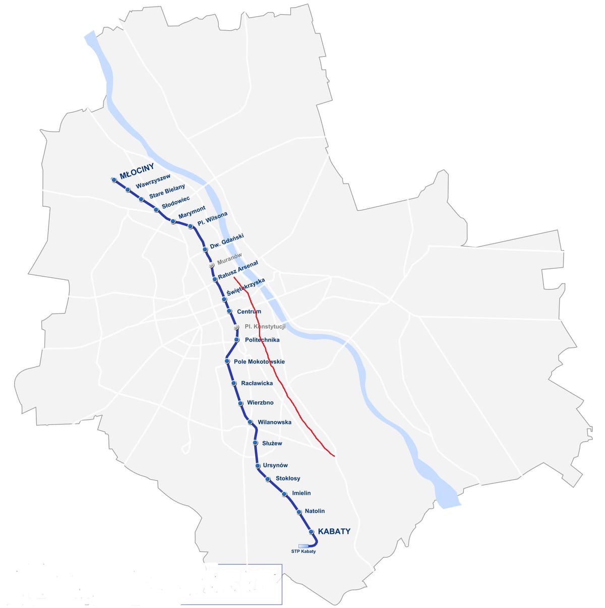 Zemljevid Varšavi kraljeva pot