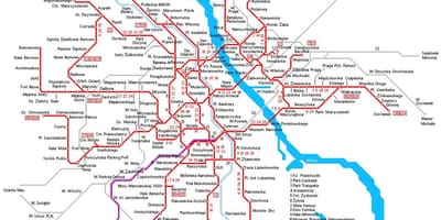 Varšava vlak zemljevid