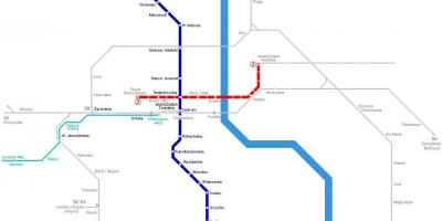 Zemljevid podzemne železnice Varšavi