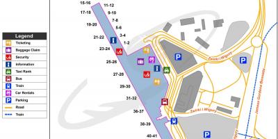 Varšava frederic chopin letališče zemljevid
